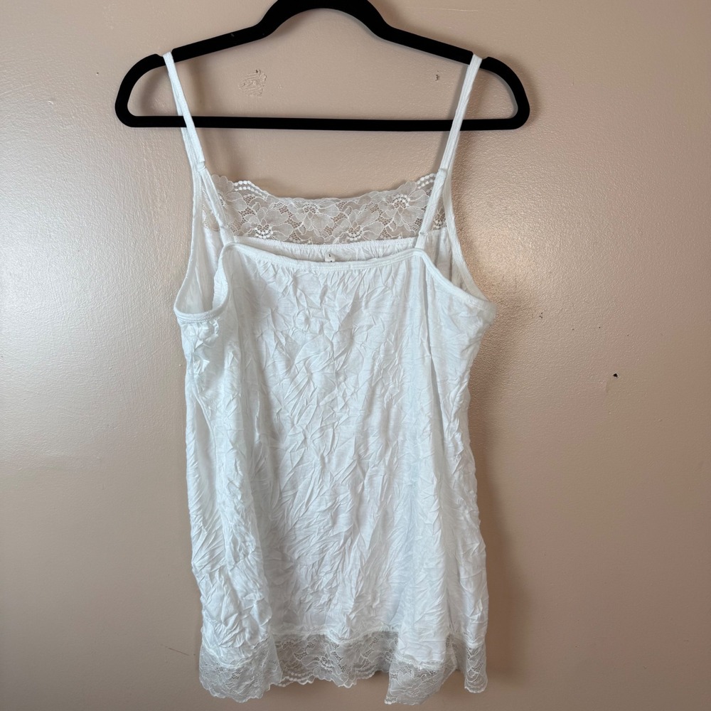 SALE Maurices White Lace Trim Spaghetti Strap Camisole Tank Top Womens Size‎ 1 - Picture 6 of 6